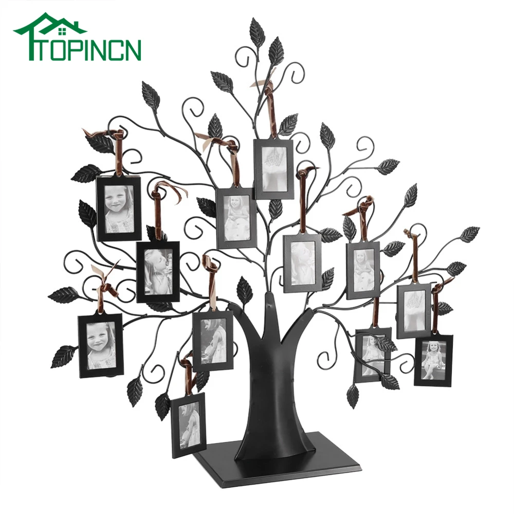 

TOPINCN Moder Rectangle Fashionable Family Photos Frame Display Tree with Hanging Pictures Frames Home Decor