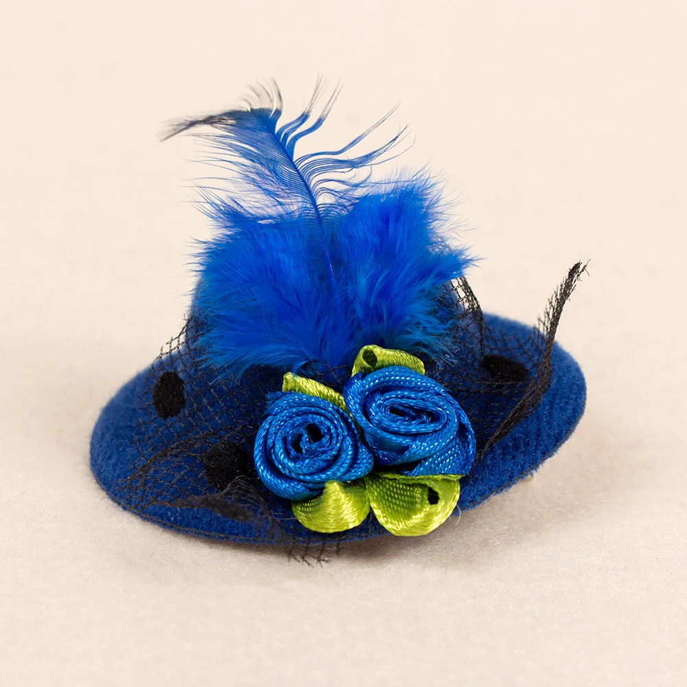 1 шт. стиль Милая шляпа в форме цветка украшение девушки шляпа с перьями заколки для волос для девушек аксессуары для волос модные шпильки