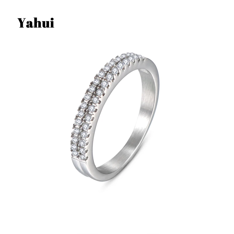 

YaHui simple high quality wedding ring titanium silver rings for women engagement wedding band female ring jewelry accessories