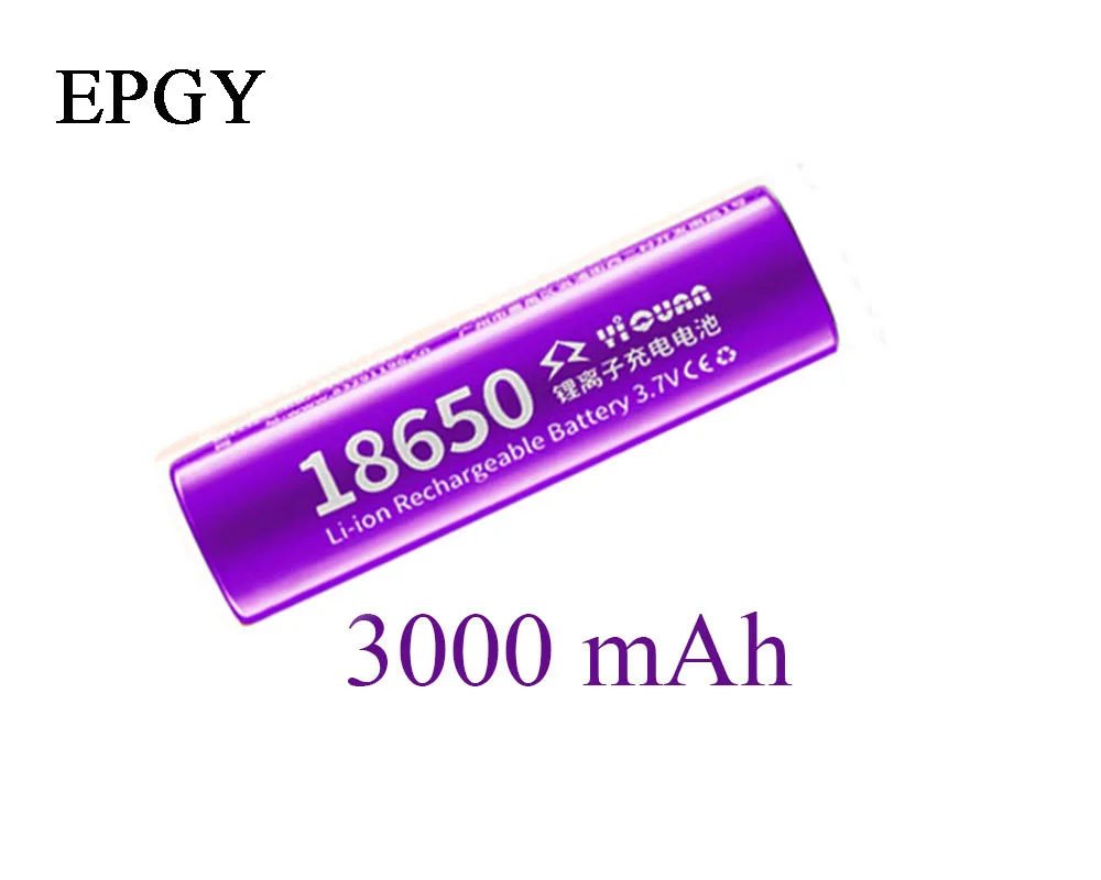 EPGY 100% Новый оригинальный 3 7 в 3000 мАч 18650 литиевая аккумуляторная батарея для