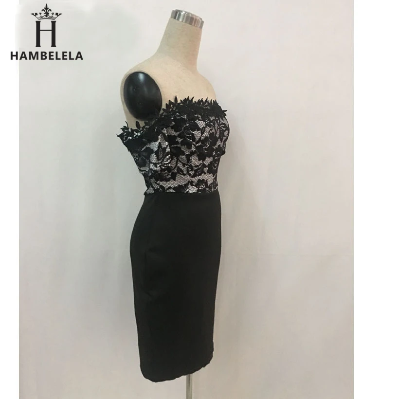 HAMBELELA Women Black Lace Casual Work Dress Ladies Lace Patchwork Pencil Midi Dress Party Club Dresses Office Elegant Vestidos (13)