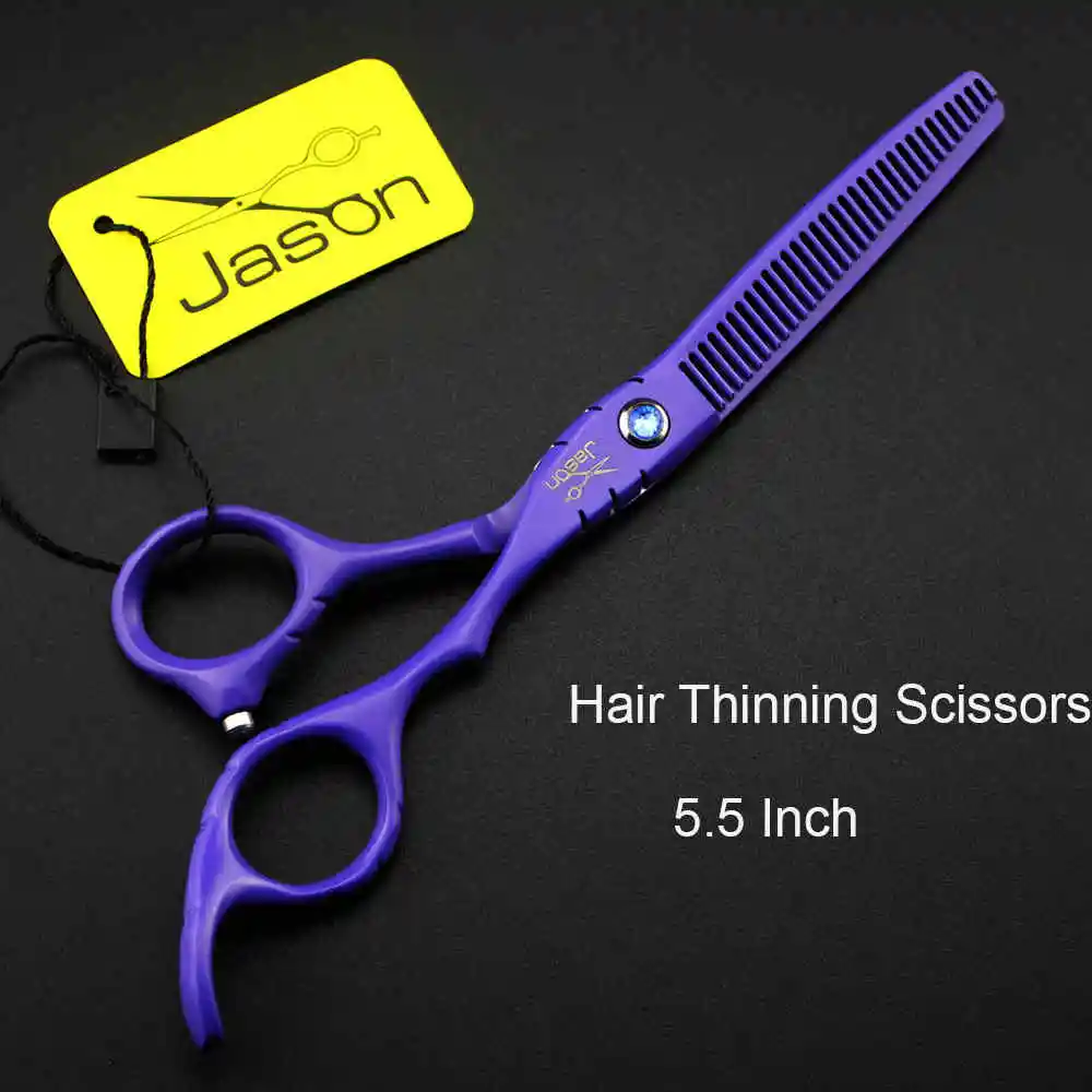1 шт. Парикмахерские ножницы для стрижки волос 5," и 6" Профессиональные парикмахерские Парикмахерские ножницы многоцветные Парикмахерские ножницы - Цвет: Purple- 5.5inch-Thin