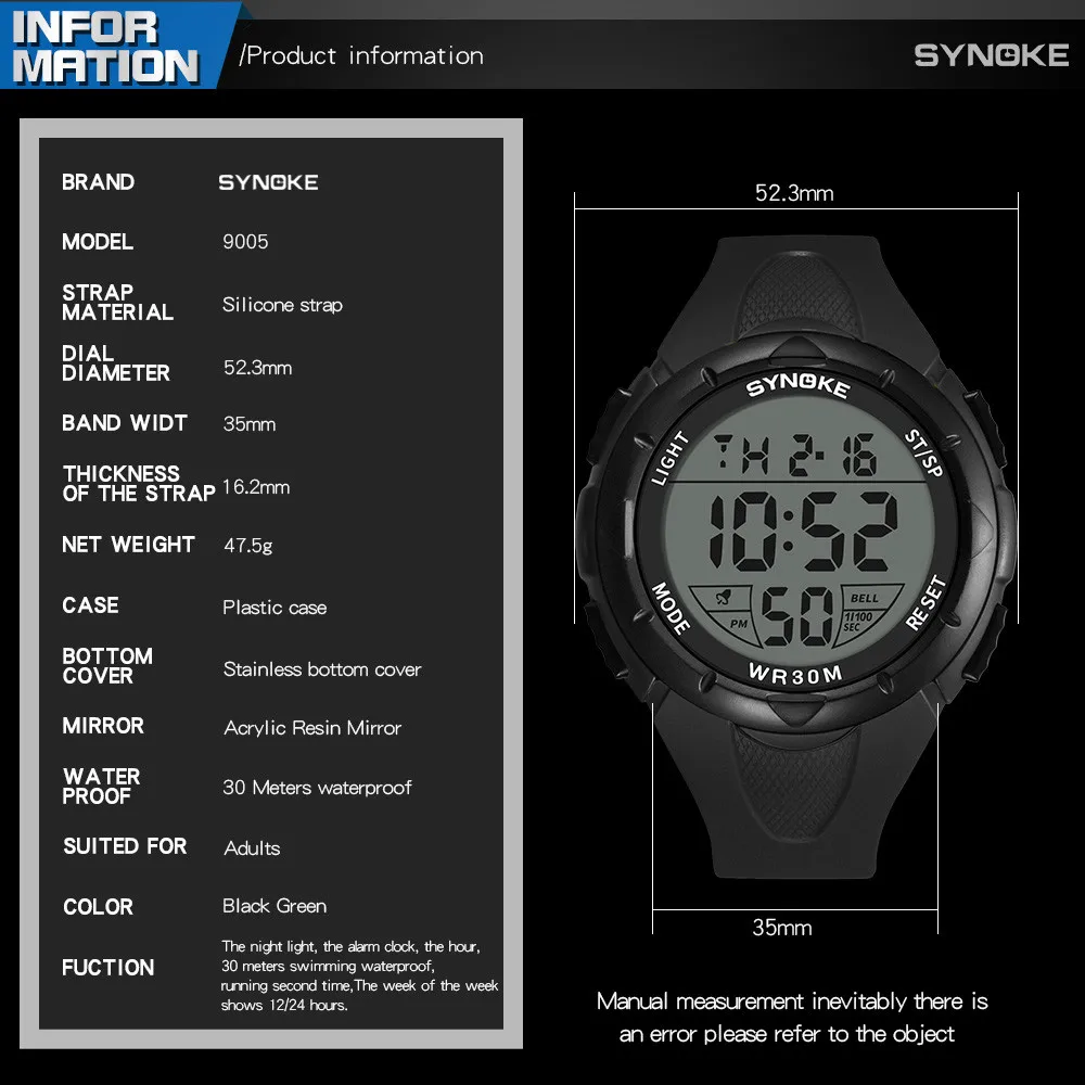 Multifunctional digital watch men outdoor running led watch sport watches Digital wrist watch relogio digital-5