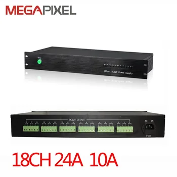 

CCTV Power adapter Rack Mount Power Supply 18Ch AC24V output Power box 10A For CCTV video Surveillance security IP cameras
