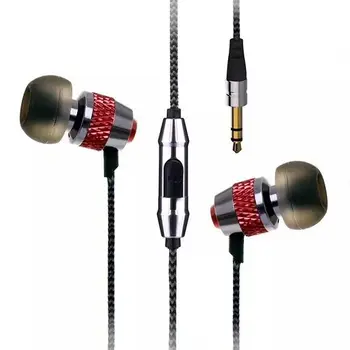 

OVC In-Ear Earphone With Mic Nylon Line Stereo Bass Metal Earphone Control 3.5mm For SmartPhone Computer