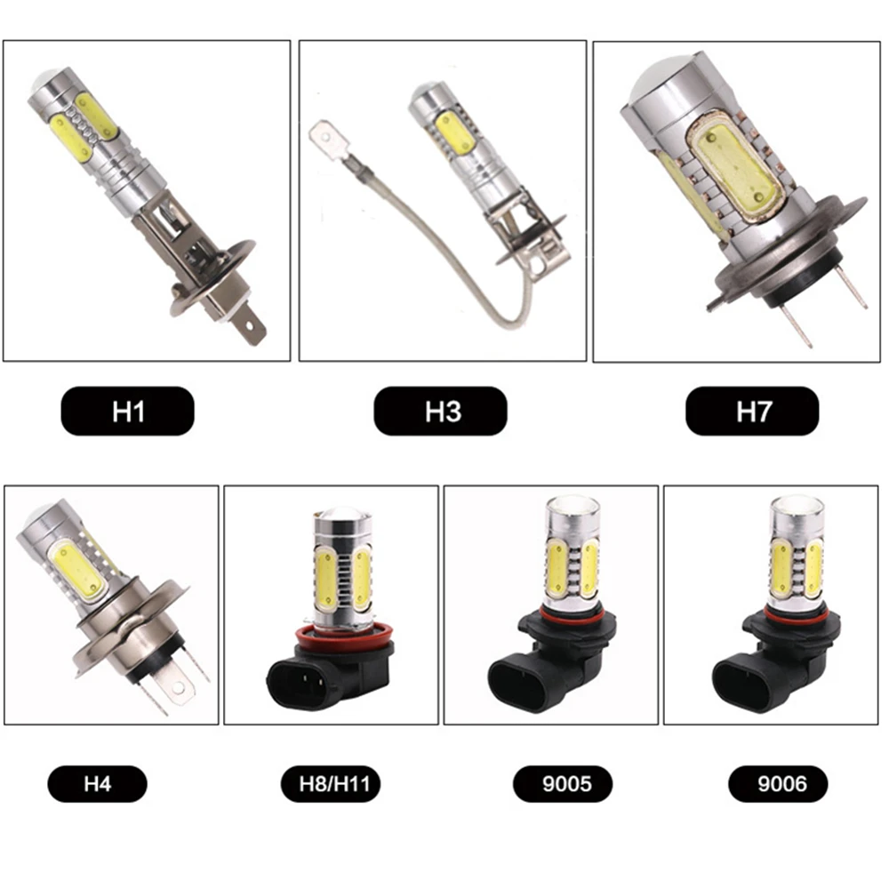 QCDIN 2 шт. 7 5 Вт H1/H3/H4/H7/H8/9005/9006 светодиодный фары автомобильные противотуманные