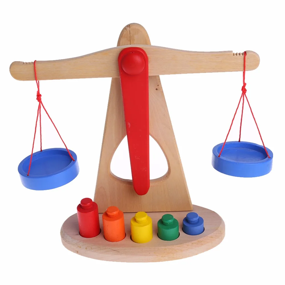 

HBB 1 Set Montessori Educational Baby Early Evelopment Scale Funny Balance Game Wooden Toy Children Math Toy Gift