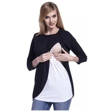 Топы для кормящих мам для беременных женщин летняя Пижама для беременных футболки с коротким рукавом Одежда для грудного вскармливания B0030