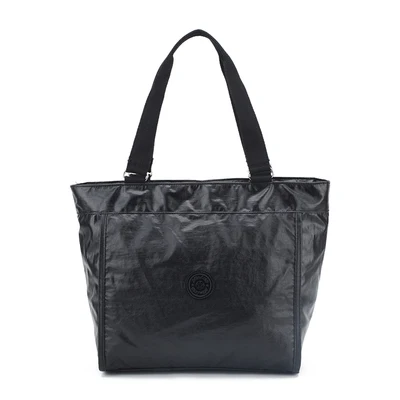 Большая вместительная женская сумка, нейлоновая женская сумка-тоут, женские сумки-хобо - Цвет: Черный