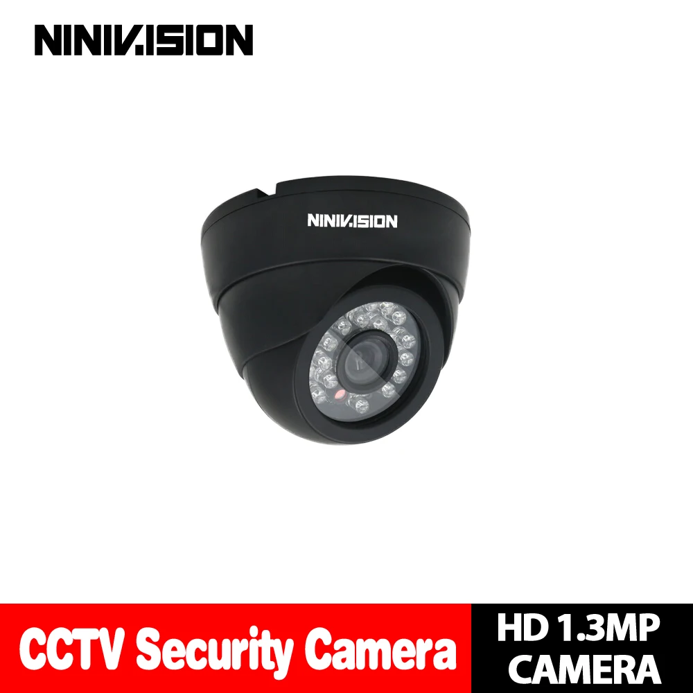 Buy CCTV Black Dome Security HD 960P AHD Camera Indoor Outdoor 1.3MP 3.6mm Lens