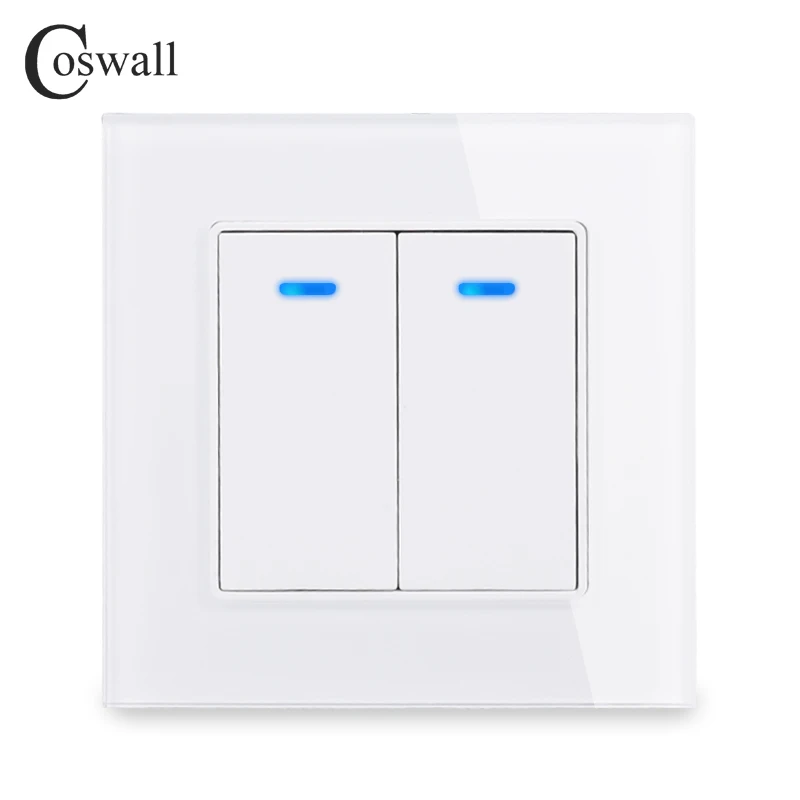 Выключатель Coswall из закаленного стекла настенный переключатель со светодиодный