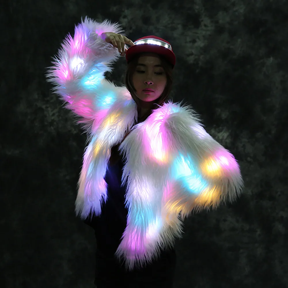 ohlees New Autumn Winter Stage Costumes LED Luminous Coat dance show ...