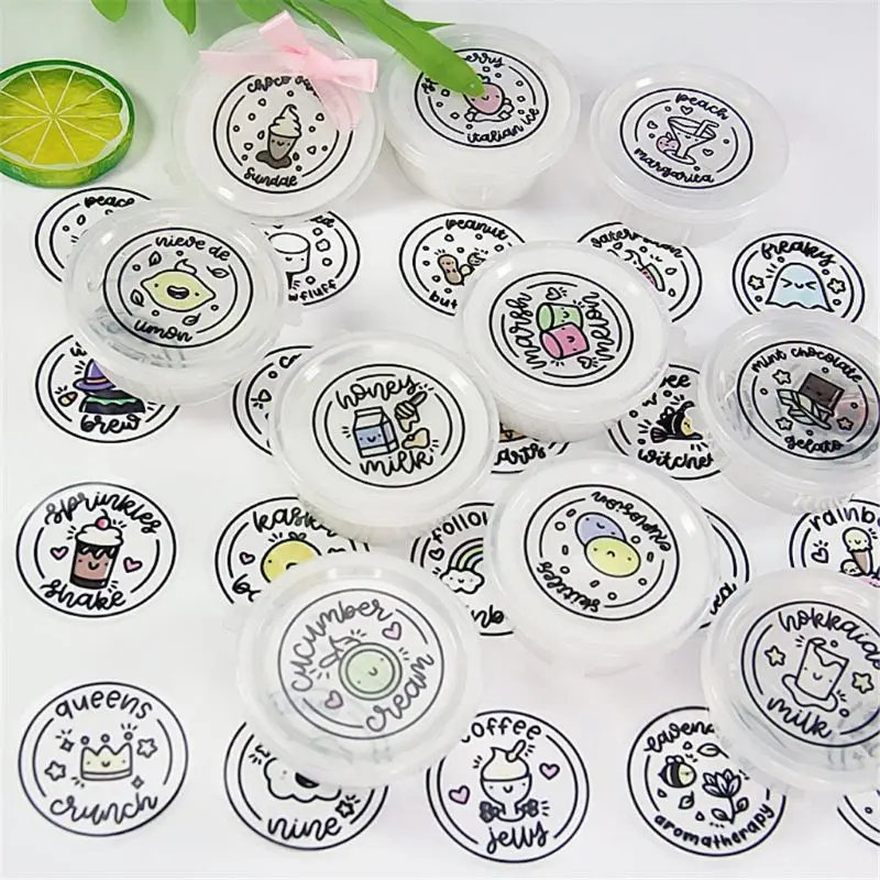 

10pcs/set Slime Sticker Containers Sticker Storage Box Sticker Slime Supplies Sheet Waterproof Round DIY Accessories Bottle Tool
