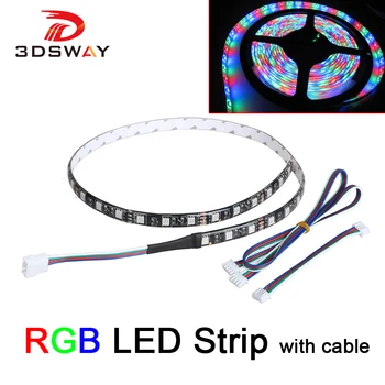 

3DSWAY 3D Printer Parts Waterproof LED Light RGB 5050 LED Strip with Cable for Lerdge Board Dual Extruder Module RGB Control