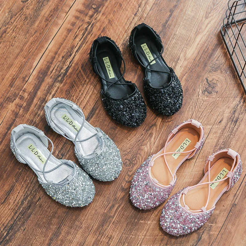 New little Baby Girls Shoes Bling Rhinestones Kids princess Shoes Girls Cocktail Party dance Shoes 1 2 3 4 5 6 7 8 9 10 11-14T