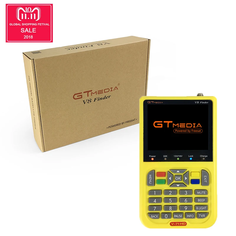 

GTMEDIA Newest Digital Satellite Finder Meter V8 Finder HD DVB-S2 FTA LNB Signal Pointer Satellite TV Receiver Tool For Sat Dish