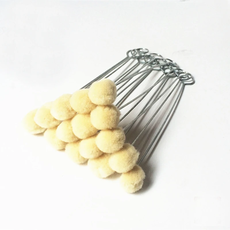 

20 Pcs DIY Leather Tool Accessories Wool Daubers Assisted Dyeing Wools Ball Brush Metal Handle Daubers Assisted Dyeing home Tool