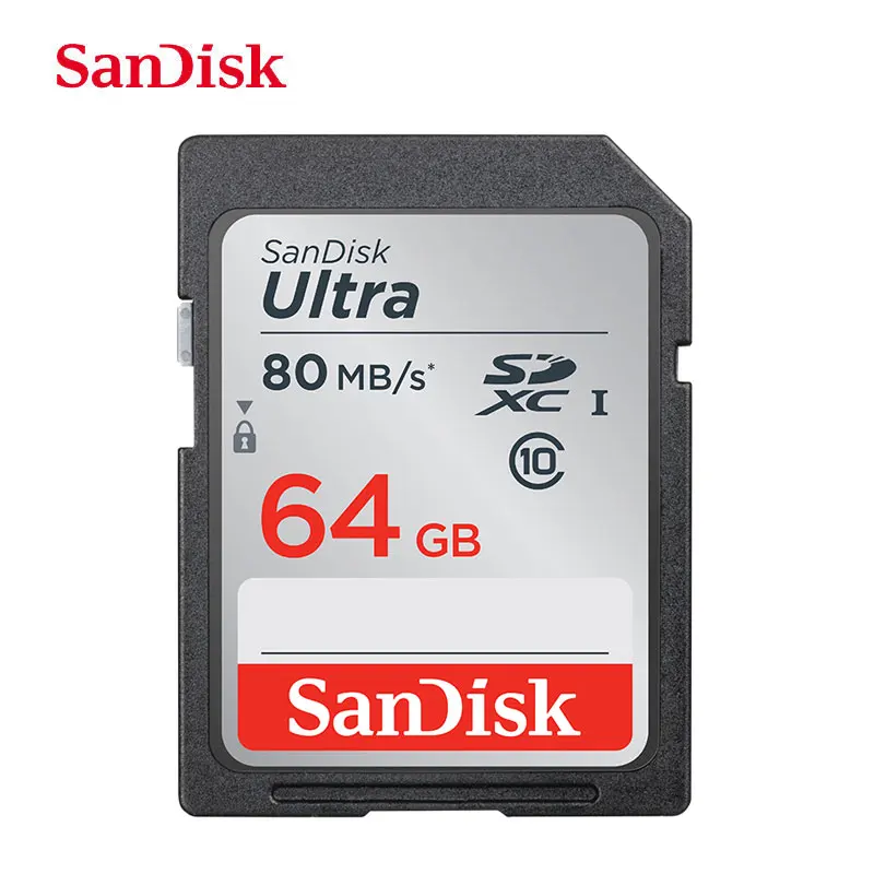 Оригинальная sd-карта SanDisk, 128 ГБ, 64 ГБ, 32 ГБ, 16 ГБ, класс 10, карта памяти C10, 80 Мб/с, SDHC, SDXC Carte, sd-карта USH-1 для камеры