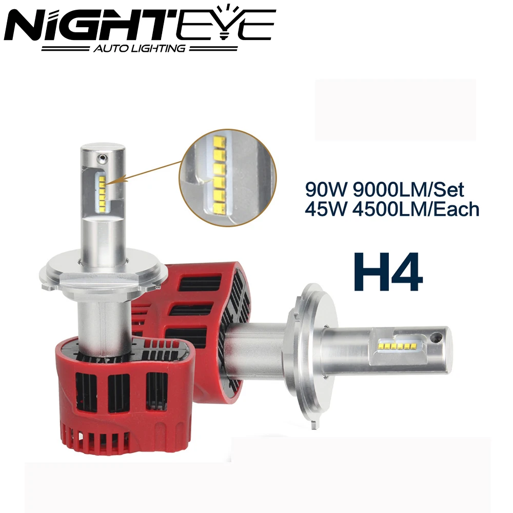

High Power 90W 9000LM H4 9003 HB2 Car LED Headlights Kit Car DRL Fog Lamps Bulbs High Low Beams Led Light Source Free Shipping