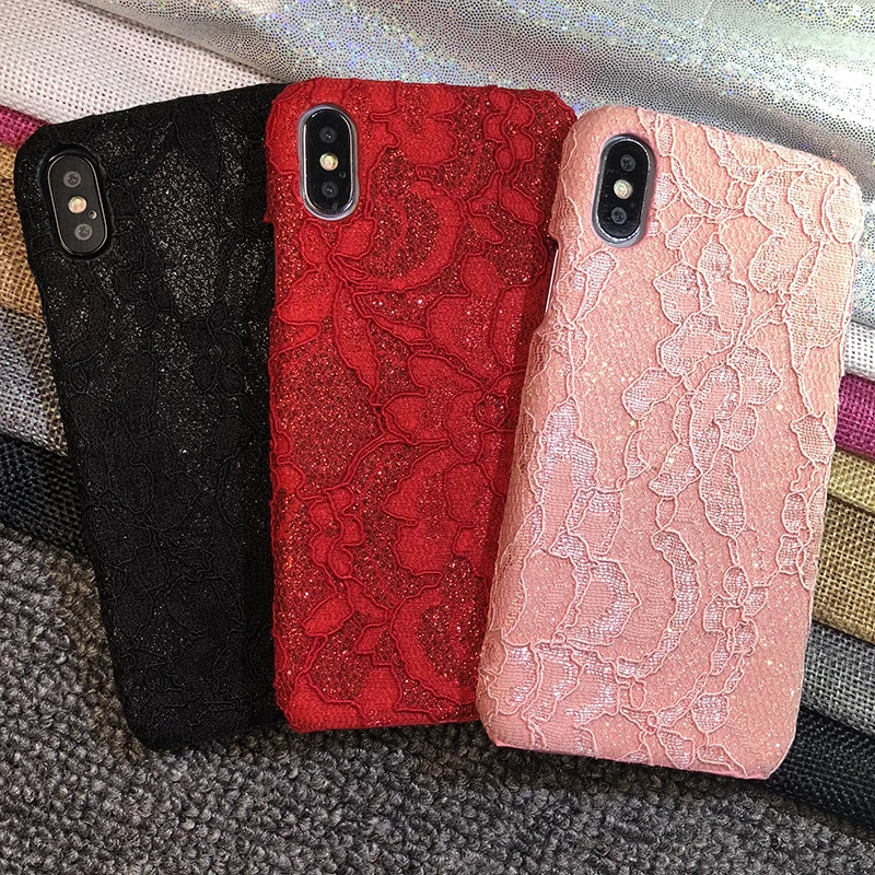 Роскошный блестящий кружевной чехол Kerzzil для телефона iPhone 6s 6 7 8 Plus X с цветочной