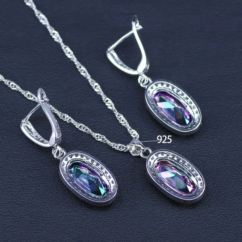Moda prata cor feminino jóias presente arco-íris