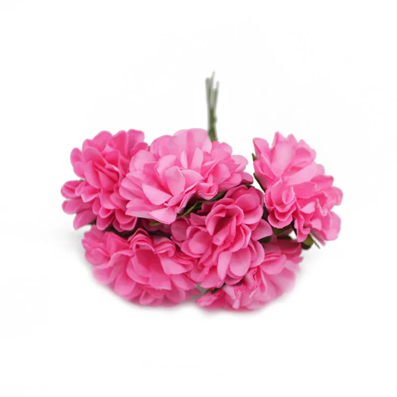 72/144 шт./лот, 3 см, искусственные бумажные хризантемы, букет цветов для свадебной вечеринки, украшения стола, скрапбукинг, венок - Цвет: pink