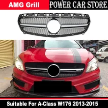 

Silver Black Diamond Front Grill Grille suitable For Mercedes Benz W176 A-CLASS A180 A200 A45 AMG 2013-2016 Auto Racing Grill