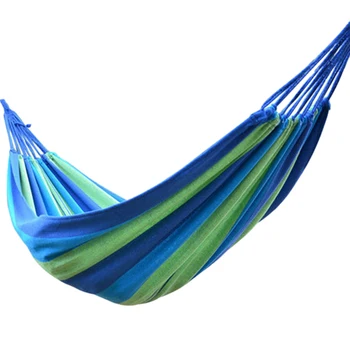 

Outdoor Hammock Portable Hammock Garden Sports Home Travel Camping Swing Canvas Striped Hammock Outdoor Parachute Cloth Hammoc