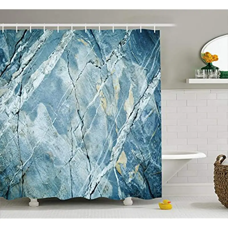 

Vixm Marble Shower Curtain Exquisite Granite Stone Architecture Floor Artistic Nature Faded Rock Picture Fabric Bath Curtains