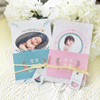 

Free shipping 30set Baby shower or birthday Anniversary creative 12version custom logo letter picture children invitation cards