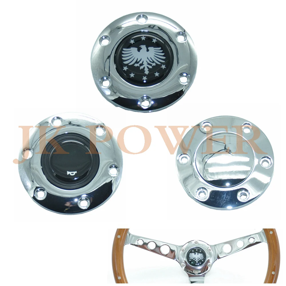 New Style Universal 6 Holes Eagle Stainless Steel Steering Wheel Horn