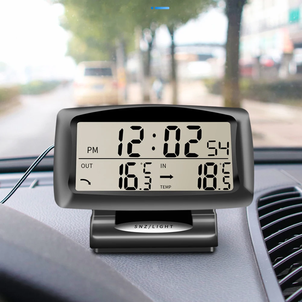 Цифровой термометр с ЖК-дисплеем, измеритель температуры, автомобильные часы, автомобильный детектор, инструмент для изменения