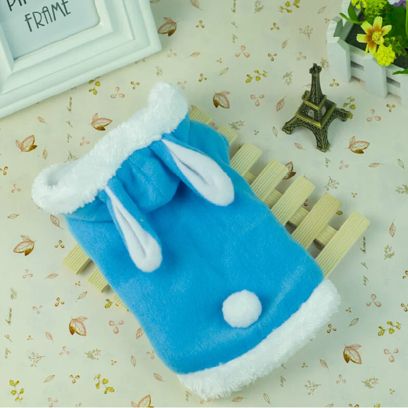 

Blue Pink Rabbit Suit cotton Small Dog Cat Puppy Costumes suit Warm clothes windproof Pet Product Cute Costume Rabbit For Cat