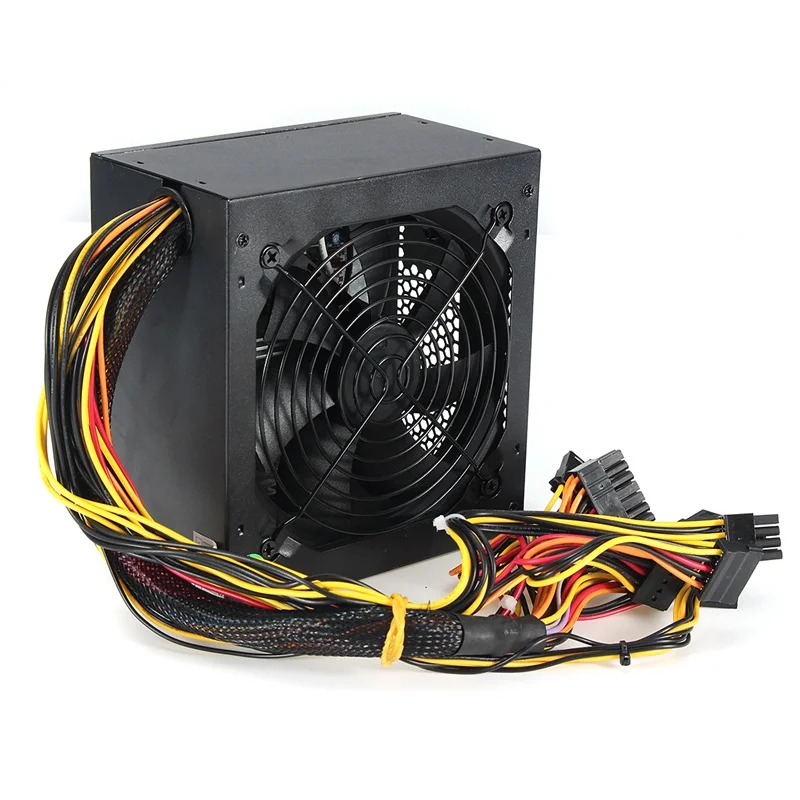 600W PC PSU Power Supply Black Gaming Quiet 120mm Fan 20 24pin 12V ATX New computer