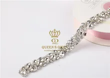 Free shipping 5yards rhinestone patches crystal rhinestone appliques sash for bridal wedding dresses gown