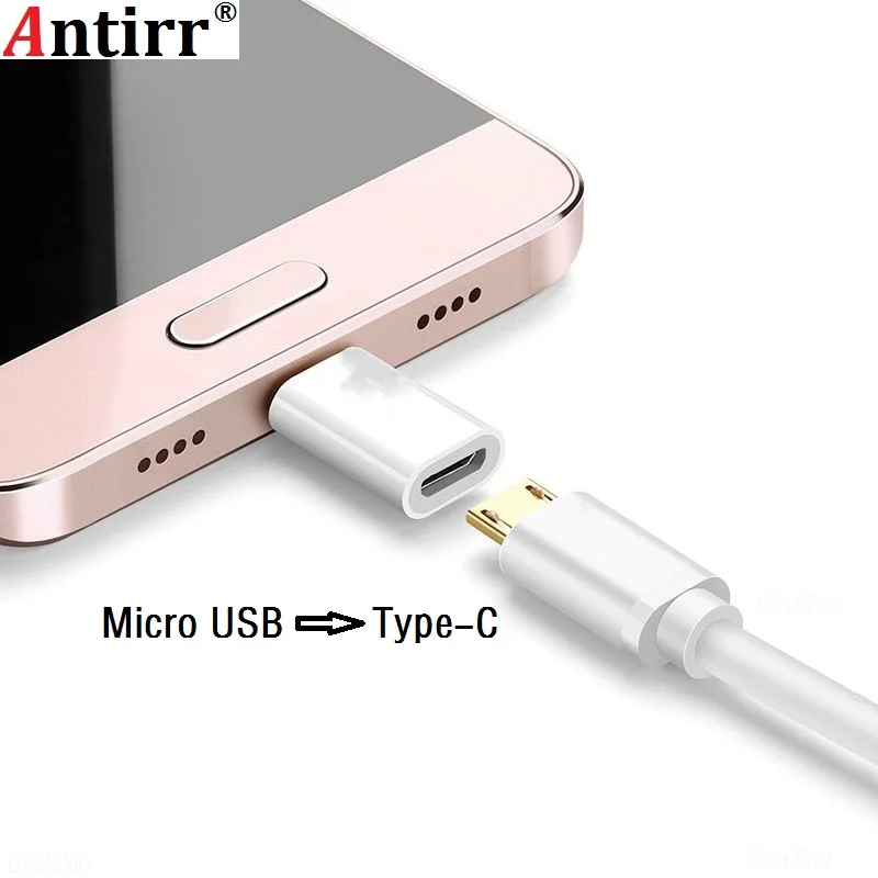 Кабель переходник Antirr с Micro USB на Type C адаптер для быстрой зарядки Xiaomi Mi5 Mi6 HuaWei P9 P10