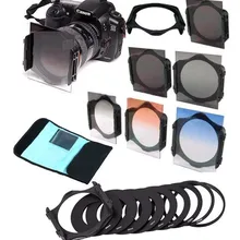 Dlsr аксессуары для камеры и фотографии фильтр для объективов ND16 4 8 градиентный серый оранжевый синий набор фильтров+ кольцевой адаптер+ держатель для Cokin