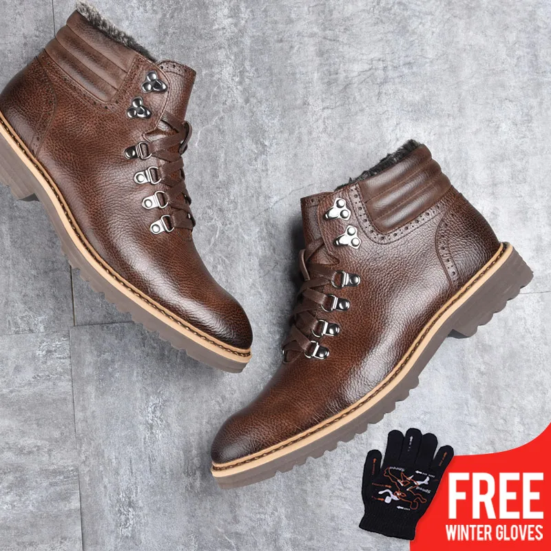 

OSCO Martin Boots Men Winter Trend Plush Warm Fashion Ankle Boots High Top Shoes Men Desert Boots Big Size 40-48 Snow