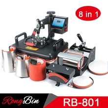 8 in 1 Combo Heat Press Machine T-shirt 12×15 Inch Digital Swing Heat Transfer Machine Sublimation Machine for Mug Hat Plate Cap