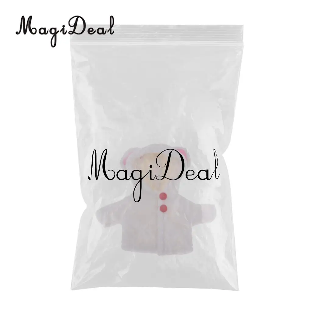 Cute Plush Coat with Ears Hat for 25cm Mellchan Baby Doll Clothes Accessory White