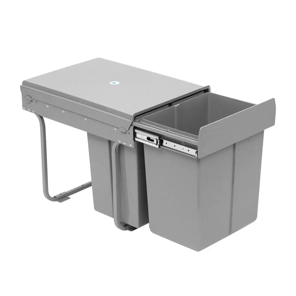 

Practical Trash Can Soft Slow Closing SHUNDA-N004 Storage Bucket Cupboard Trash Bin Recycle Pull Out Kitchen Waste Bin