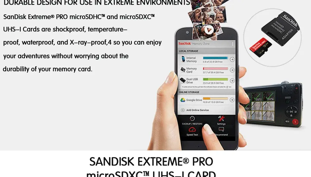 SanDisk Extreme PRO 32 GB A1 Micro SD карты чтения Скорость 170 МБ/с. 128 GB 64 GB U3 V30 A2 карты памяти SDXC флэш карты памяти 4 K UHD