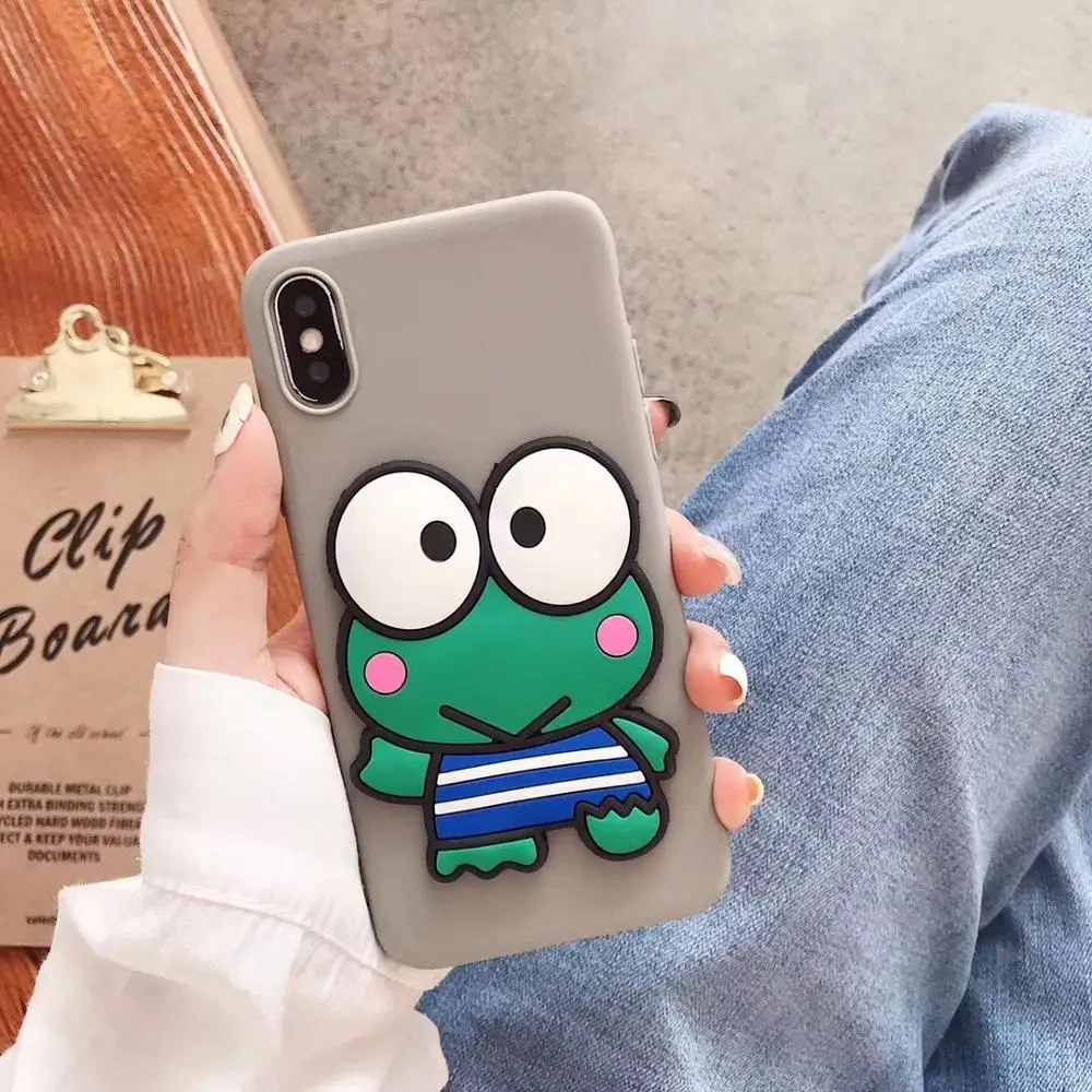 3D Frog Patterned Matte Skin Soft TPU Case Cover sfor Samsung A10 A20 A30 A40 A50 M10 M20 Candy Color Silicon Phone Coque Capa   (4)
