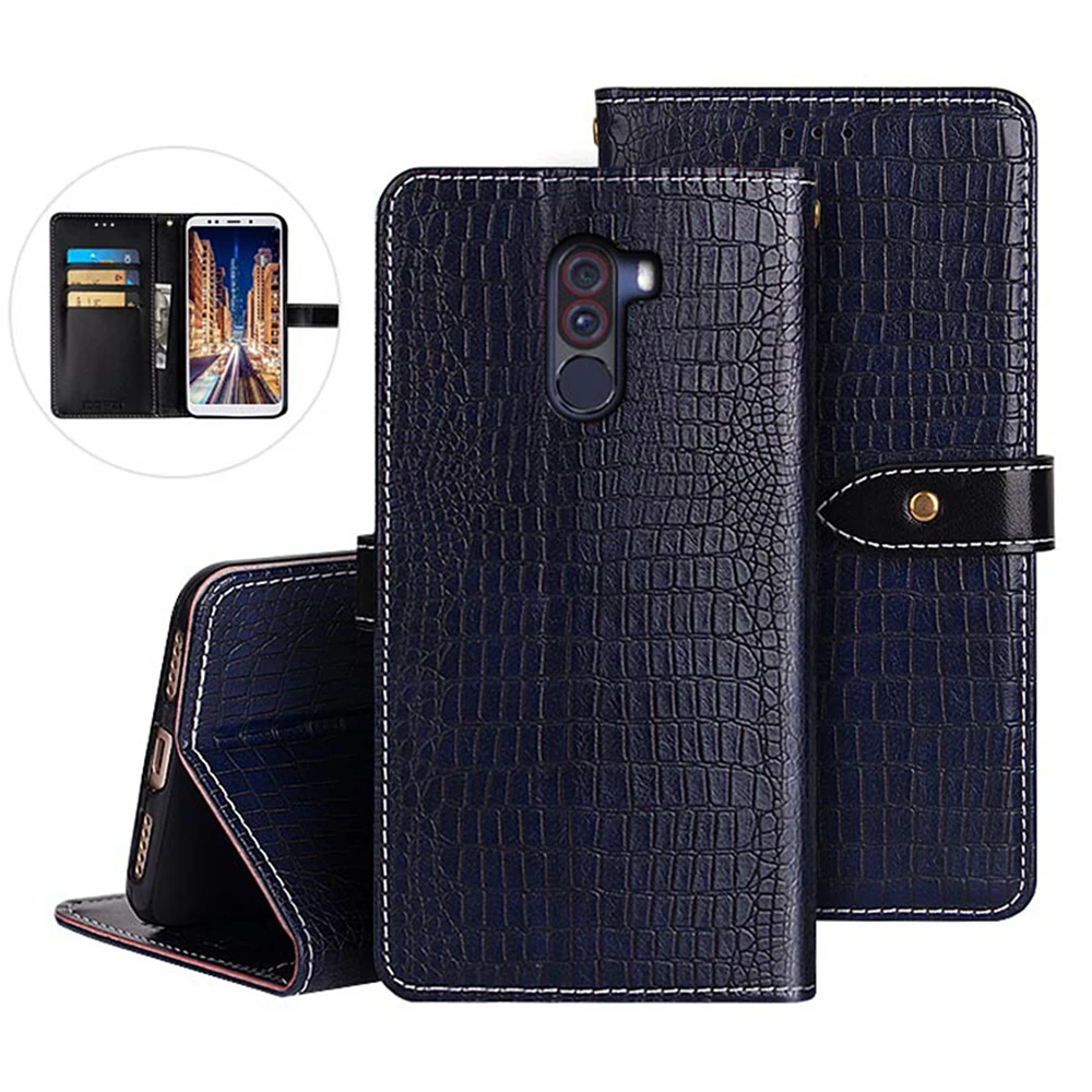 

Luxury PU Leather Case For Xiaomi Pocophone F1 Flip Cover For Xiaomi Poco F1 Pocophone F1 Wallet Case Card Slot Stand Holder