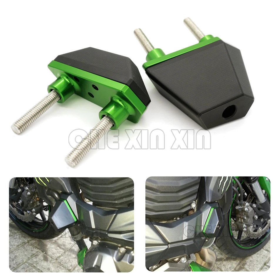 

New For Kawasaki Z750 Z800 Z1000 Aluminum Green Color Motorcycle CNC Frame Sliders Crash Protector Engine Guard protector