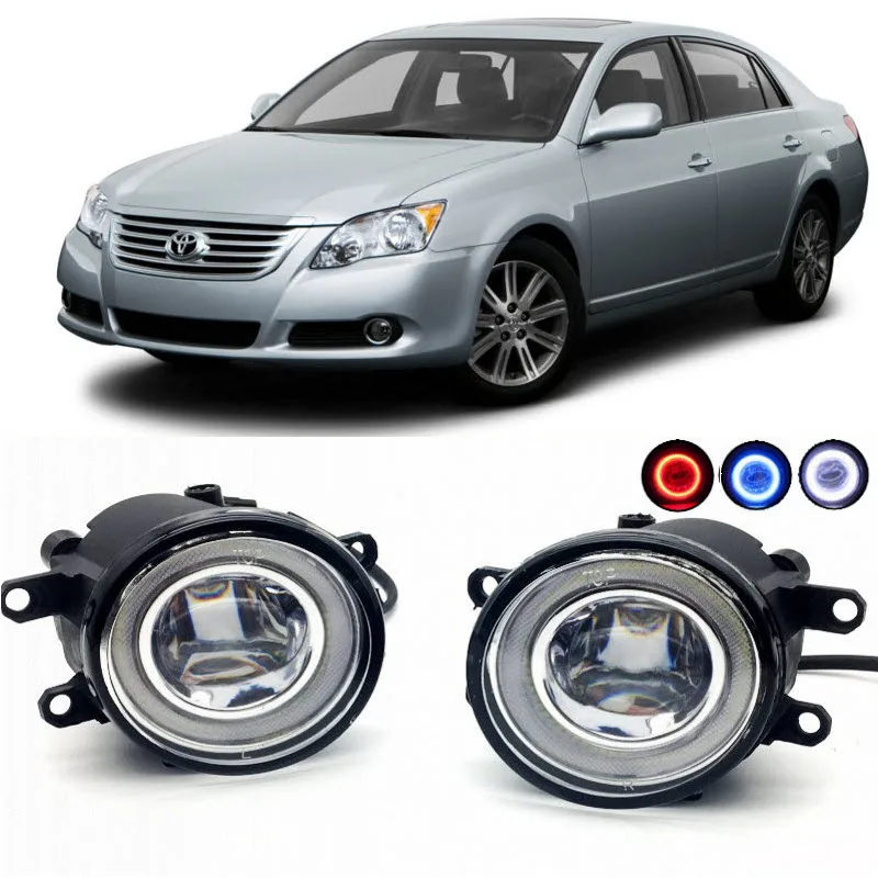 

2 in 1 LED Angel Eyes DRL 3 Colors Daytime Running Lights Cut-Line Lens Fog Lights Lamp for Toyota Avalon 2008-2017