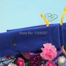 Маленький синий бархатный ювелирный мешочек Бархатный подарок бархатный шнурок мешочек для украшений Iphone4 сумка