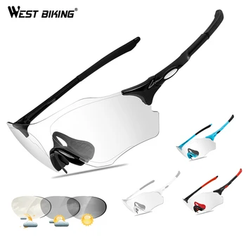 

WEST BIKING Cycling Photochromic Glasses Mountain Road Bike Sunglasses UV400 Discoloration Unisex Sport Bicycle Eyewear Glasses