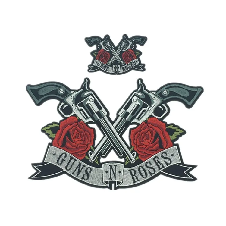 

1set New Arrival Guns N Roses Big Patches Iron on Patch / Embroidered Patch Appliques for DIY T-shirt Jeans Jacket Backpack