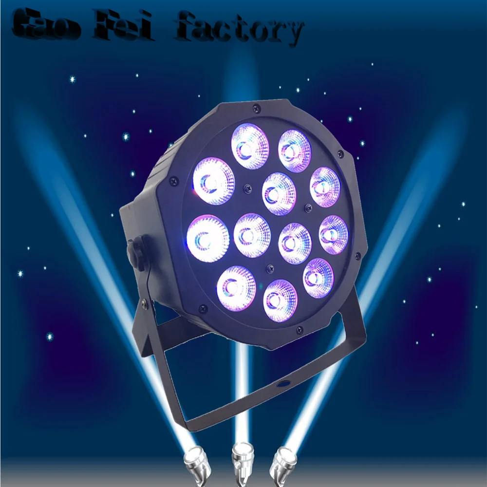 

1pcs 12x12W led par lights RGBW 4in1 flat par led dmx512 disco lights stage dj equipment